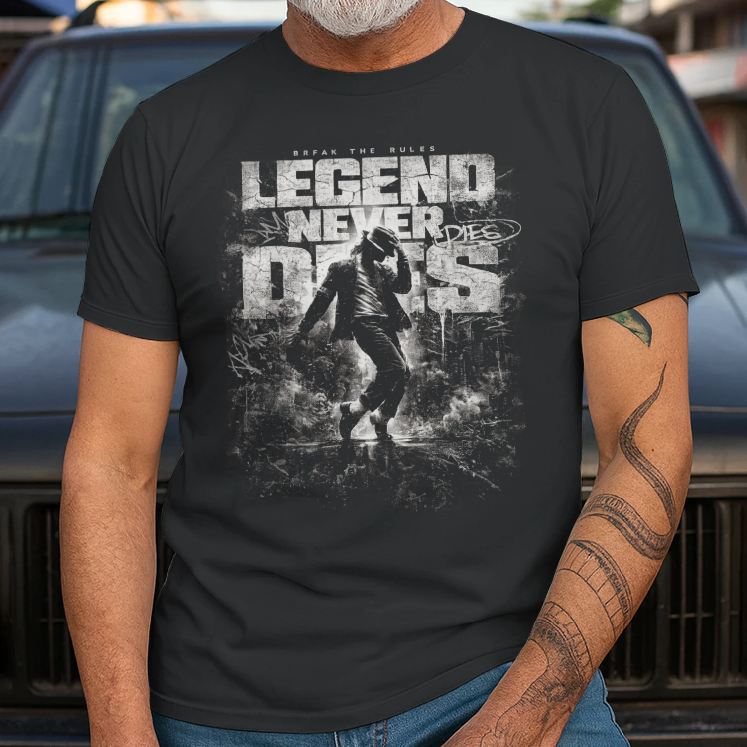 Legend Never Dies Vintage Urban Graphic Unisex Garment-Dyed T-Shirt