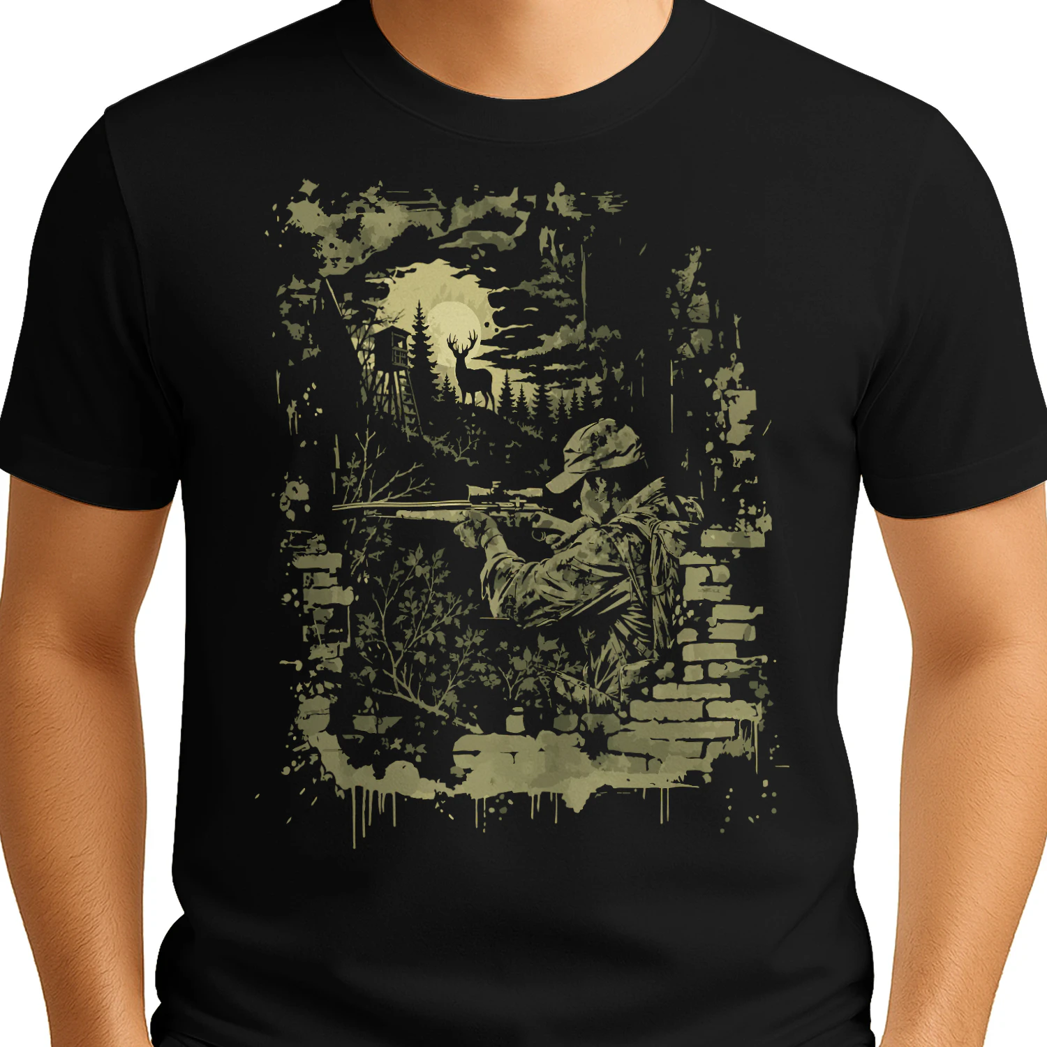 Jäger Jagd Hirsch T-Shirt – Waidmannsheil Motiv für passionierte Jäger