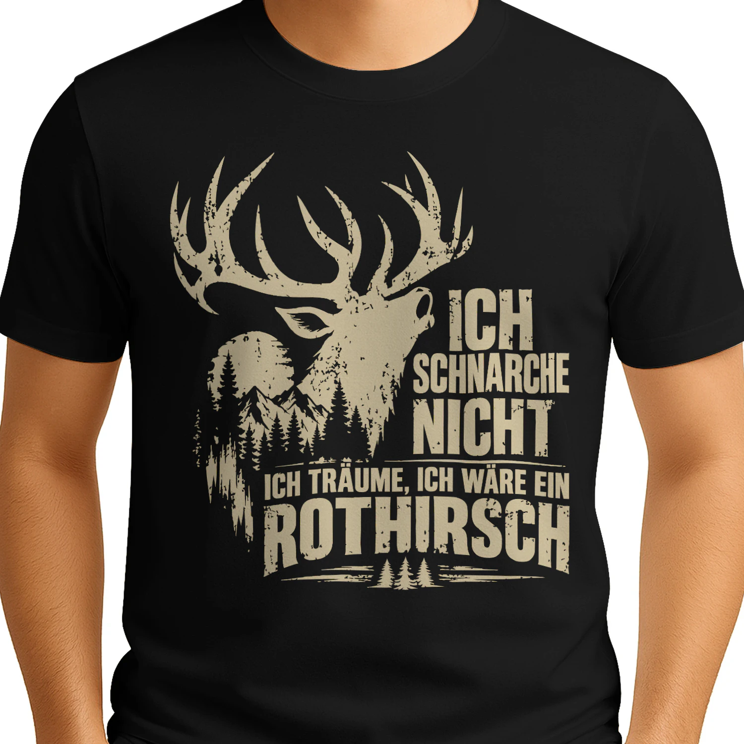 Lustiges Rothirsch T-Shirt für Jäger – Ich schnarche nicht, ich träume, ich wäre ein Rothirsch – Jagd Geschenk für Männer