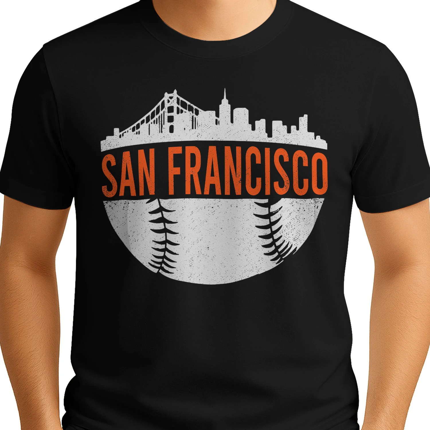 Vintage San Francisco Baseball Skyline T-Shirt - Free Shipping 📦