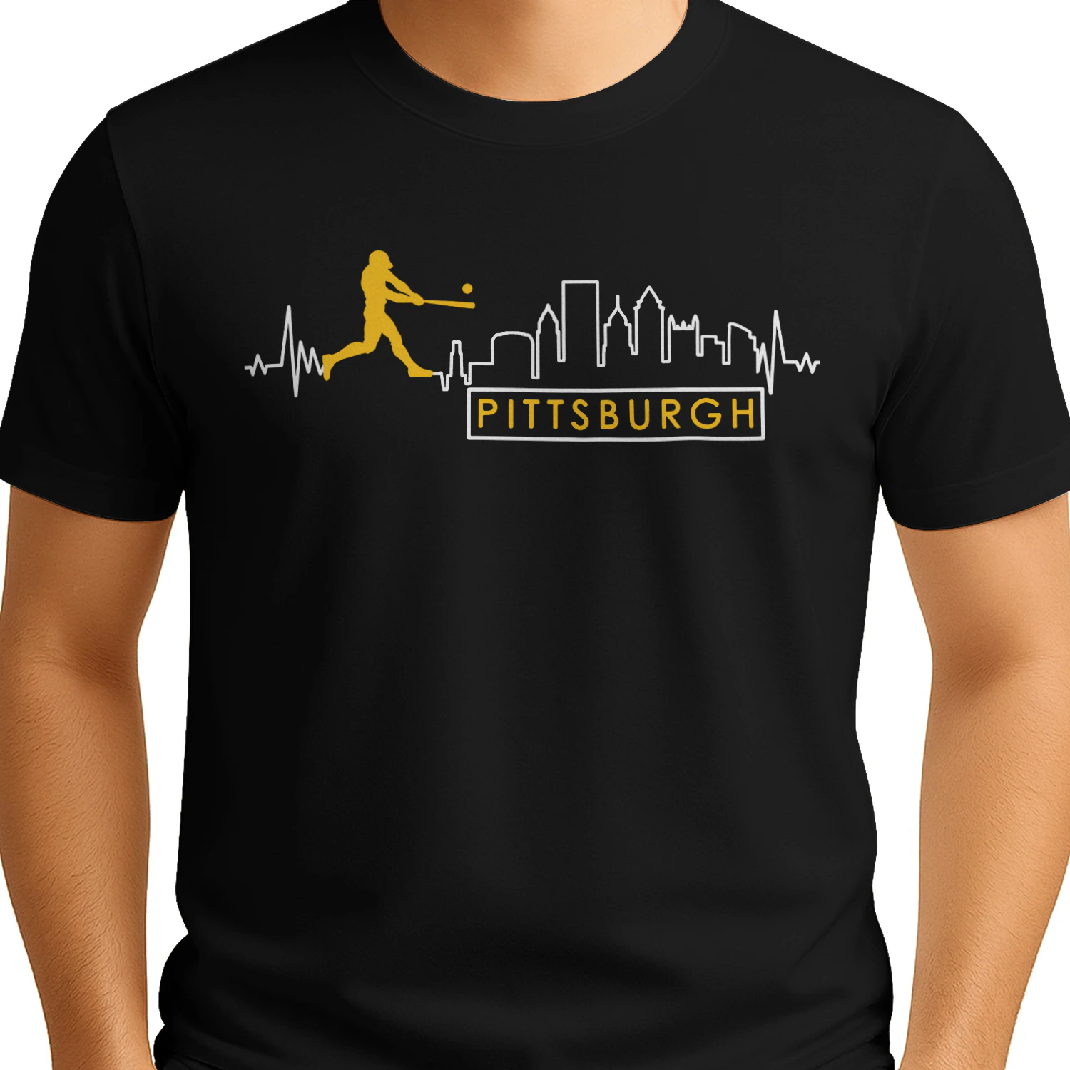 Pittsburgh Baseball Heartbeat T-shirt - Free Shipping 📦