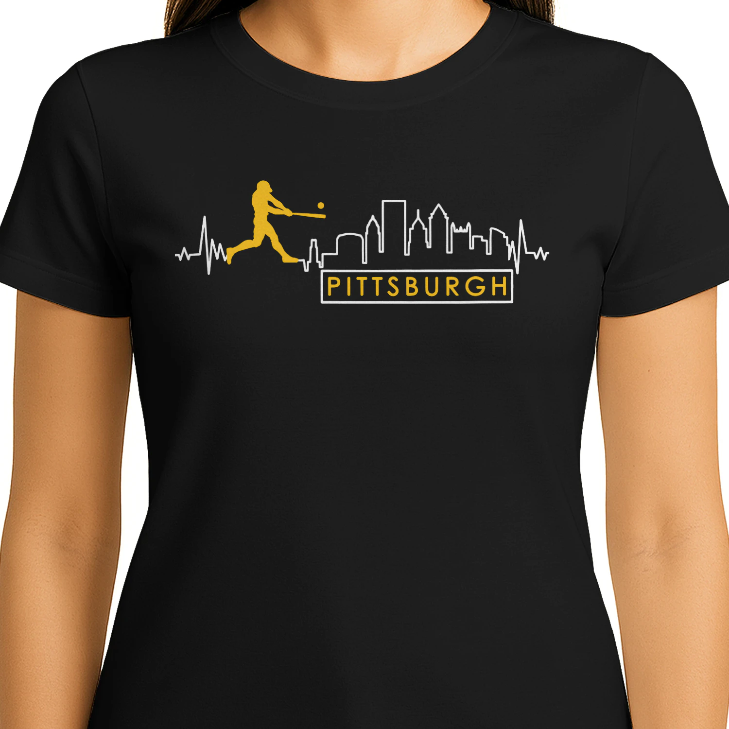 Pittsburgh Baseball Heartbeat T-shirt - Free Shipping 📦