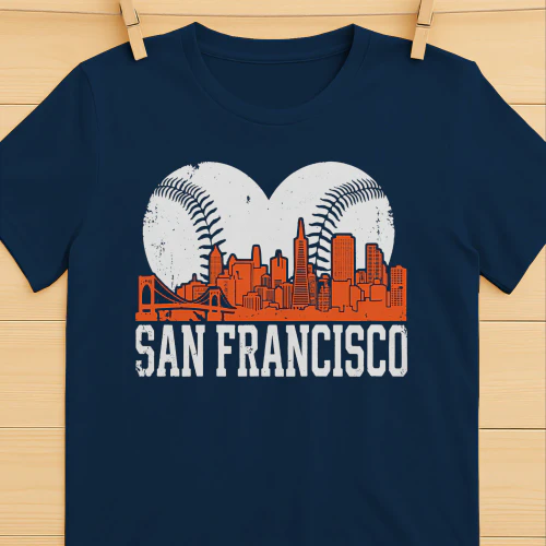 Vintage San Francisco Baseball Skyline T-Shirt