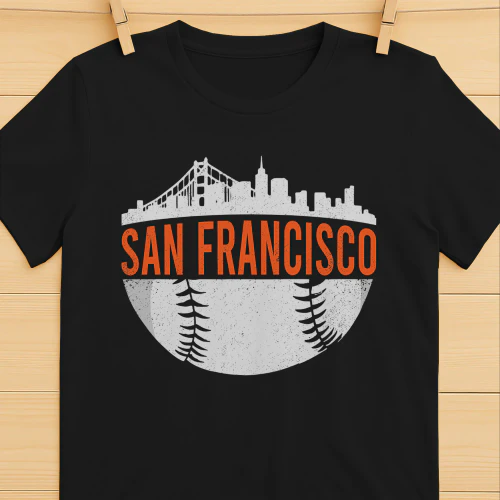 Vintage San Francisco Baseball Skyline T-Shirt