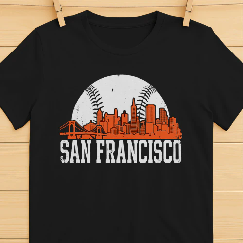 Vintage San Francisco Baseball Skyline T-Shirt