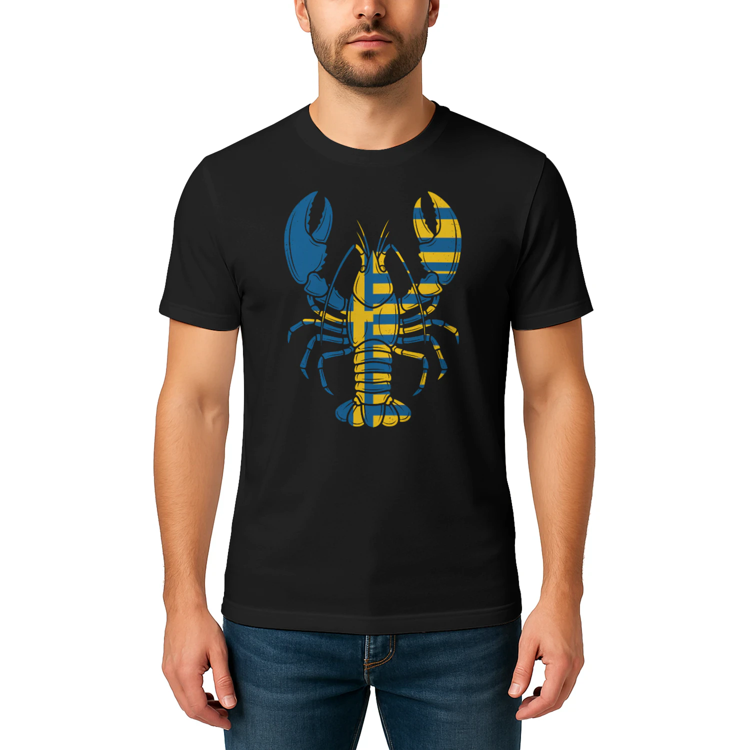 Sverige Hummer T-shirt med Svensk Flagga