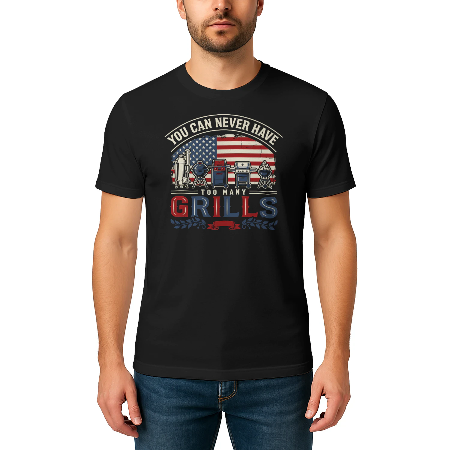 You Can Never Have Too Many Grills BBQ American Flag