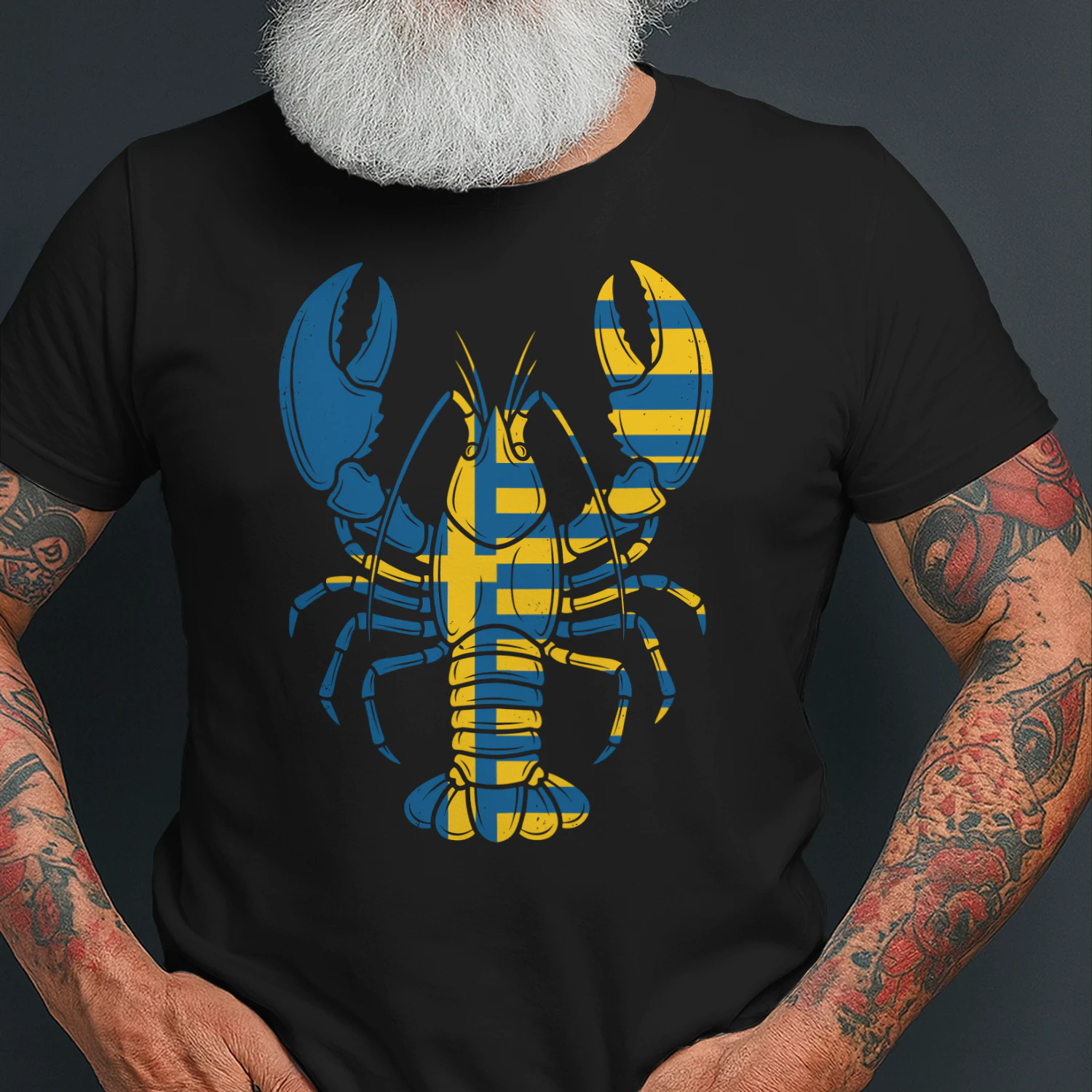 Sverige Hummer T-shirt med Svensk Flagga