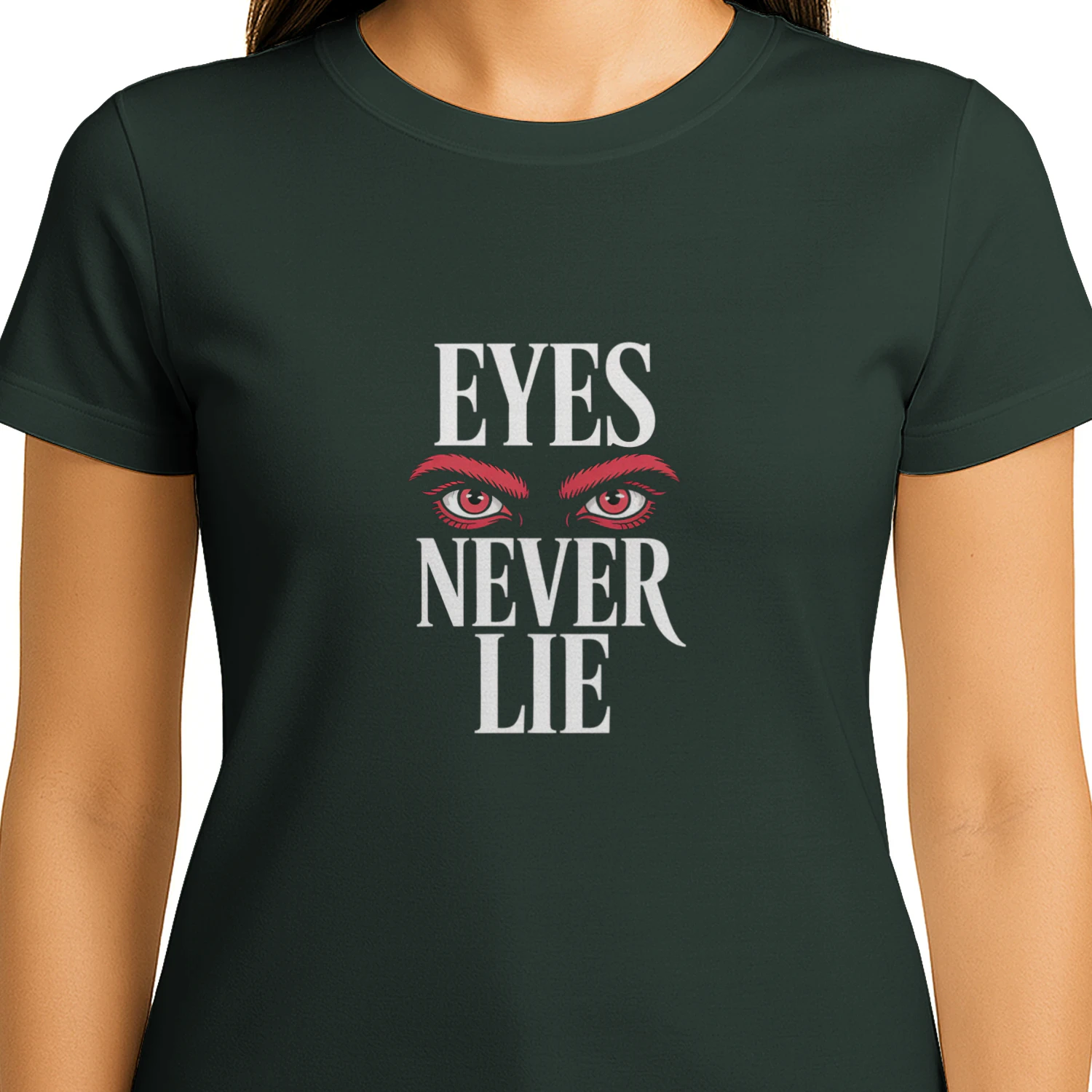 Eyes Never Lie T-Shirt | Bold Graphic Statement Tee | Mystery Eyes Streetwear Shirt - Unisex Softstyle T-shirt