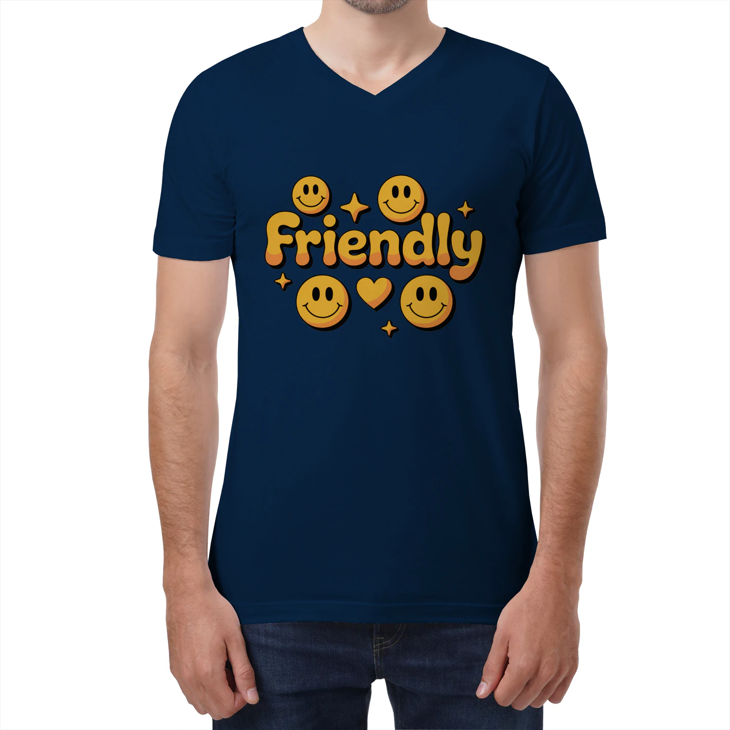Friendly Unisex Soft Style V-neck T-shirt