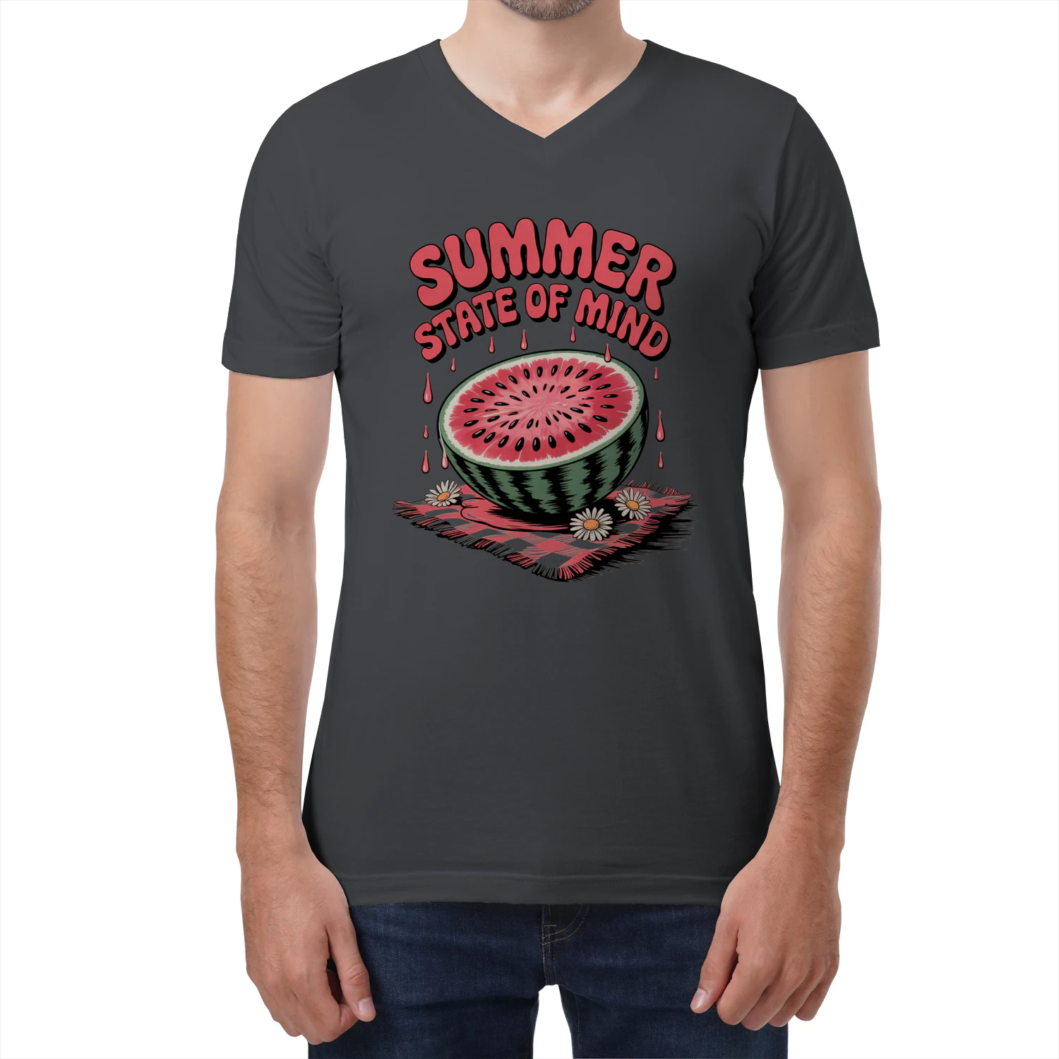 Summer State of Mind Watermelon T-Shirt – Cute Retro Summer Fruit Graphic Tee