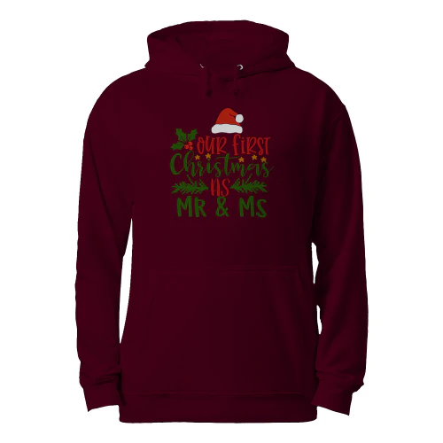 Our First Christmas as Mr & Mrs T-Shirt – Newlywed Holiday Couple Gift