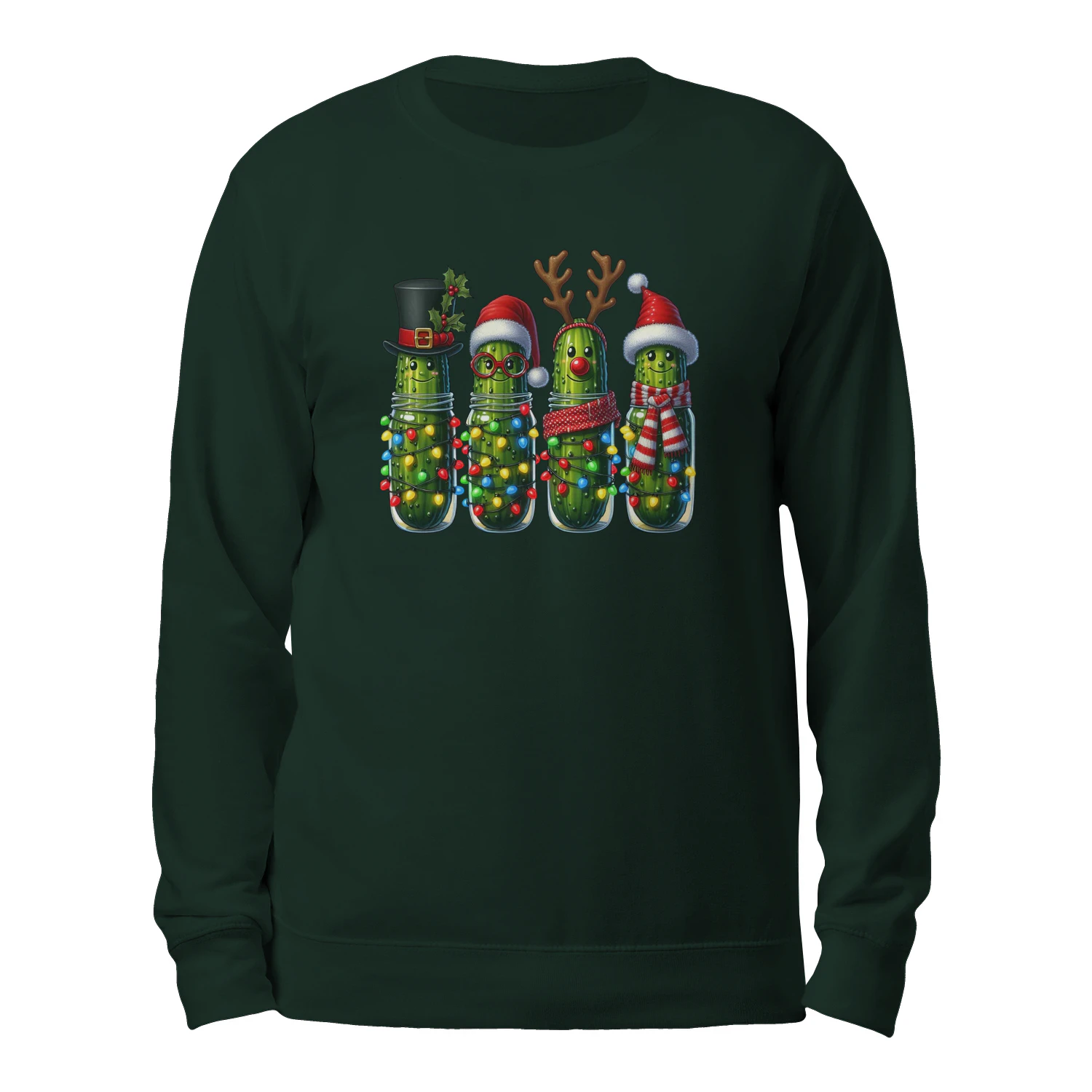 Funny Christmas Pickle Squad T-Shirt – Cute Holiday Pickles in Jars Graphic Tee