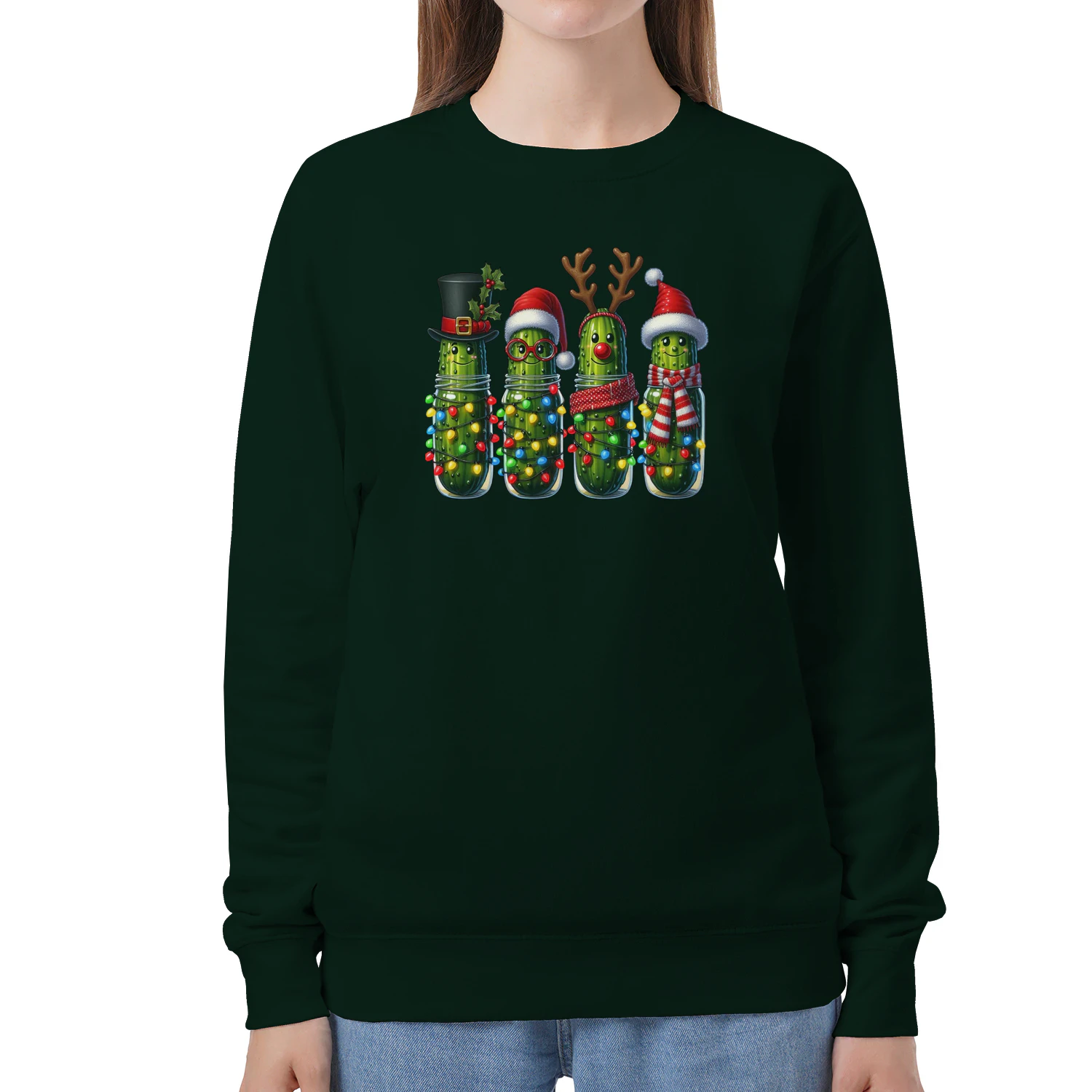 Funny Christmas Pickle Squad T-Shirt – Cute Holiday Pickles in Jars Graphic Tee