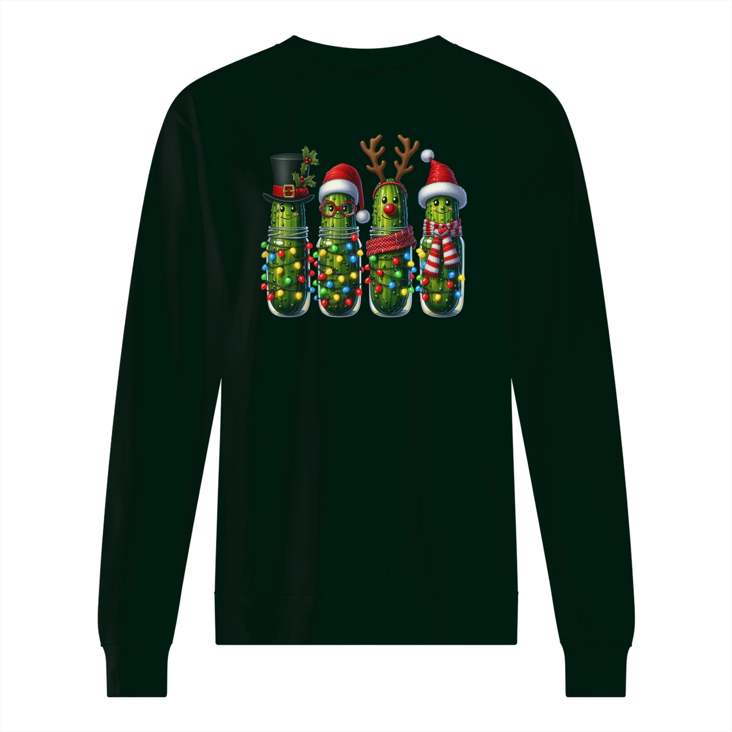 Funny Christmas Pickle Squad T-Shirt – Cute Holiday Pickles in Jars Graphic Tee