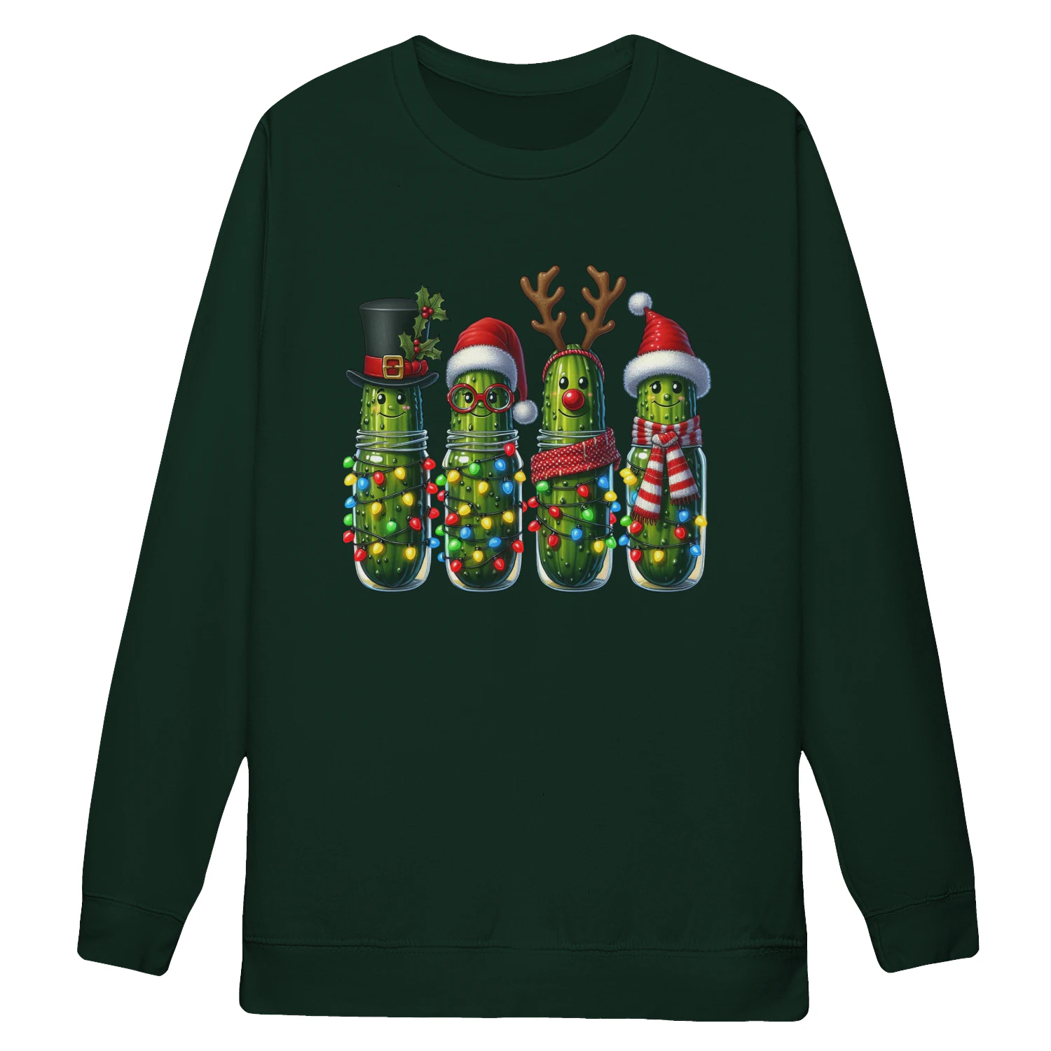 Funny Christmas Pickle Squad T-Shirt – Cute Holiday Pickles in Jars Graphic Tee