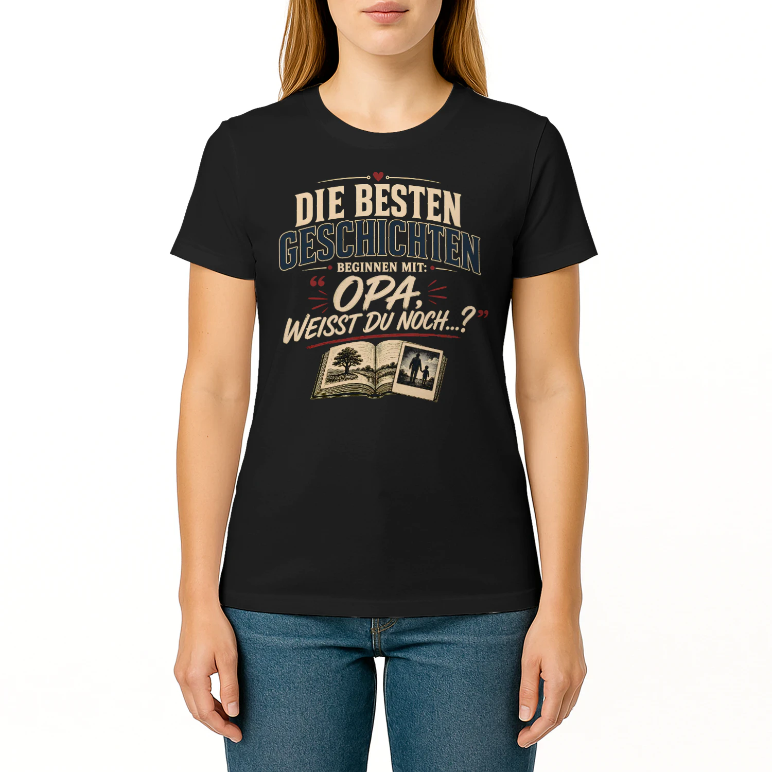 Die besten Geschichten beginnen mit Opa ❤️ Unisex T-shirt