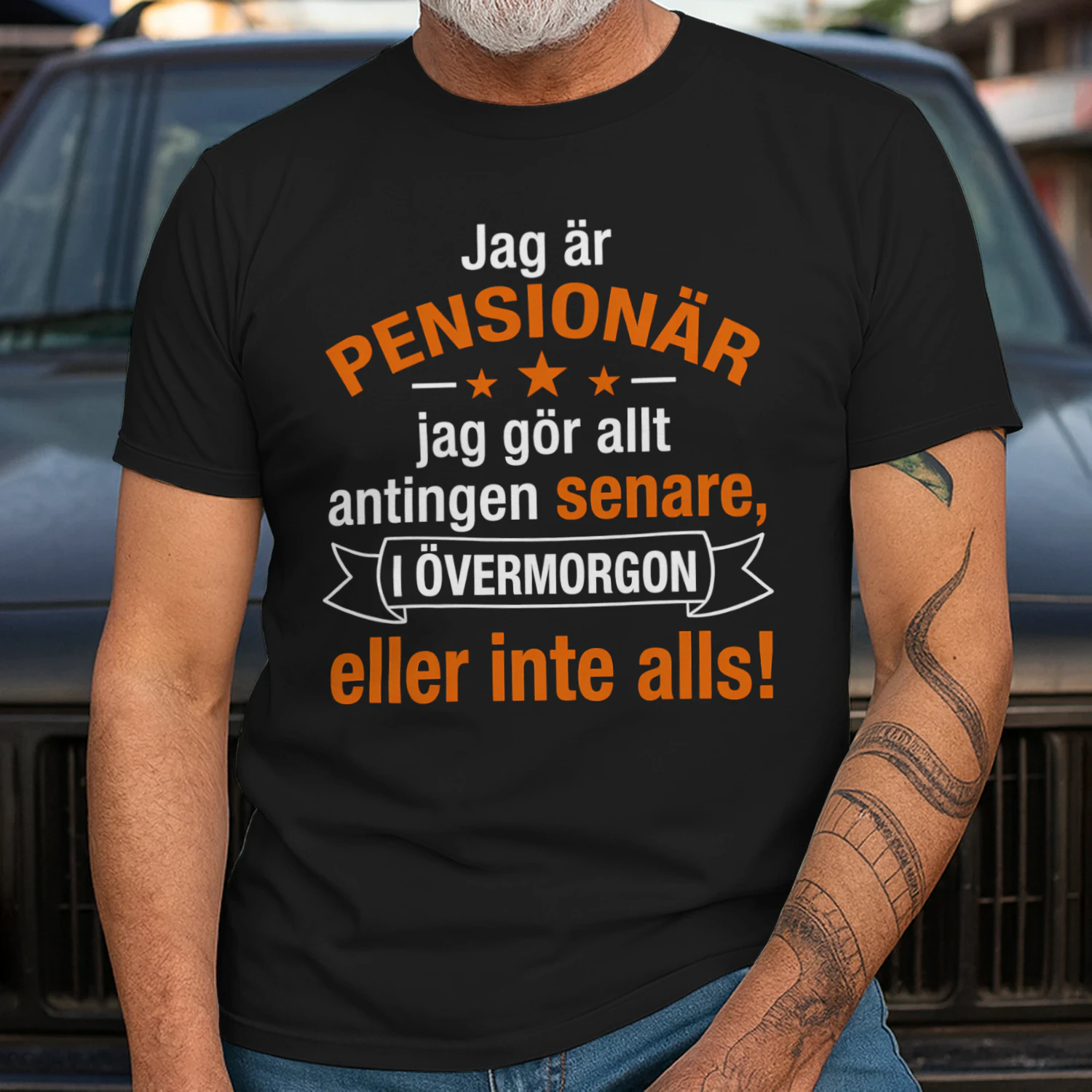 Jag är pensionär – Jag gör allt senare, i övermorgon eller inte alls! Unisex T-shirt