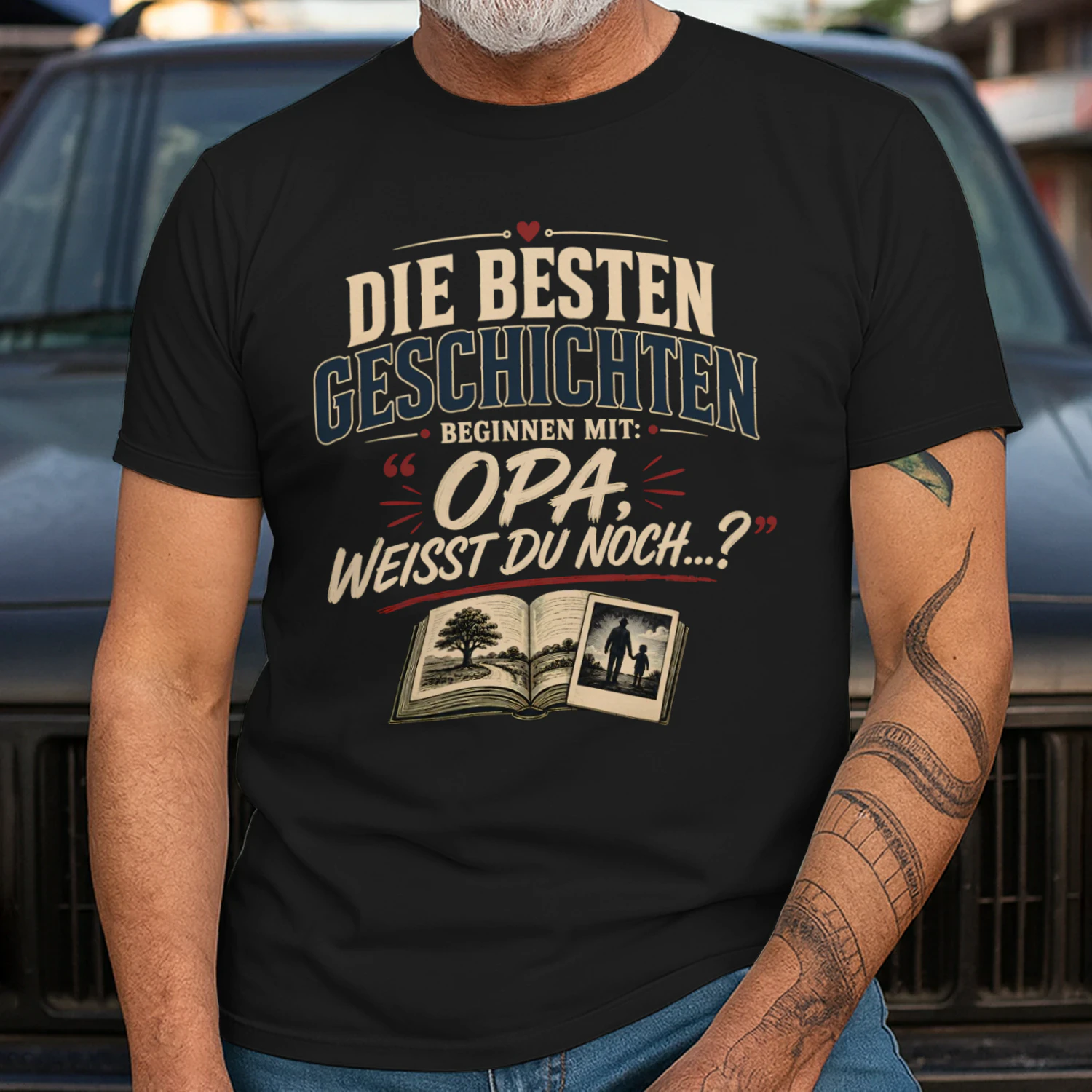 Die besten Geschichten beginnen mit Opa ❤️ Unisex T-shirt