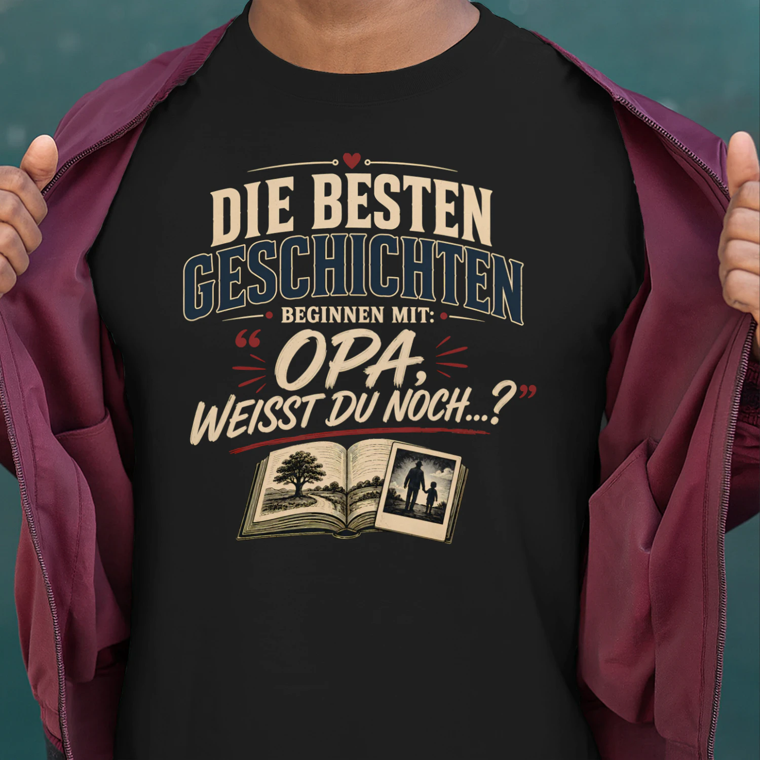 Die besten Geschichten beginnen mit Opa ❤️ Unisex T-shirt