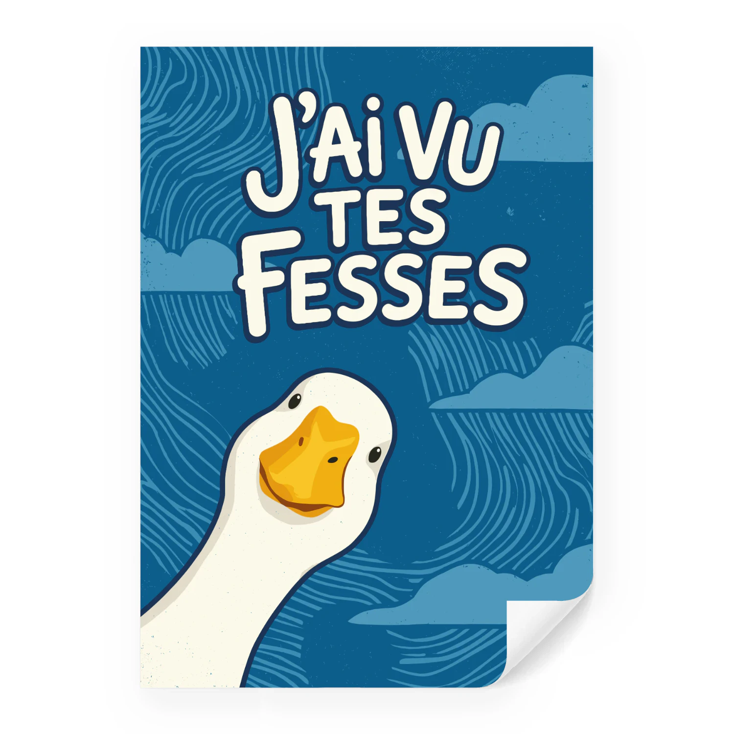 Affiche drole " j'ai vu Tes Fesses " WC poster , affiche de salle de bain