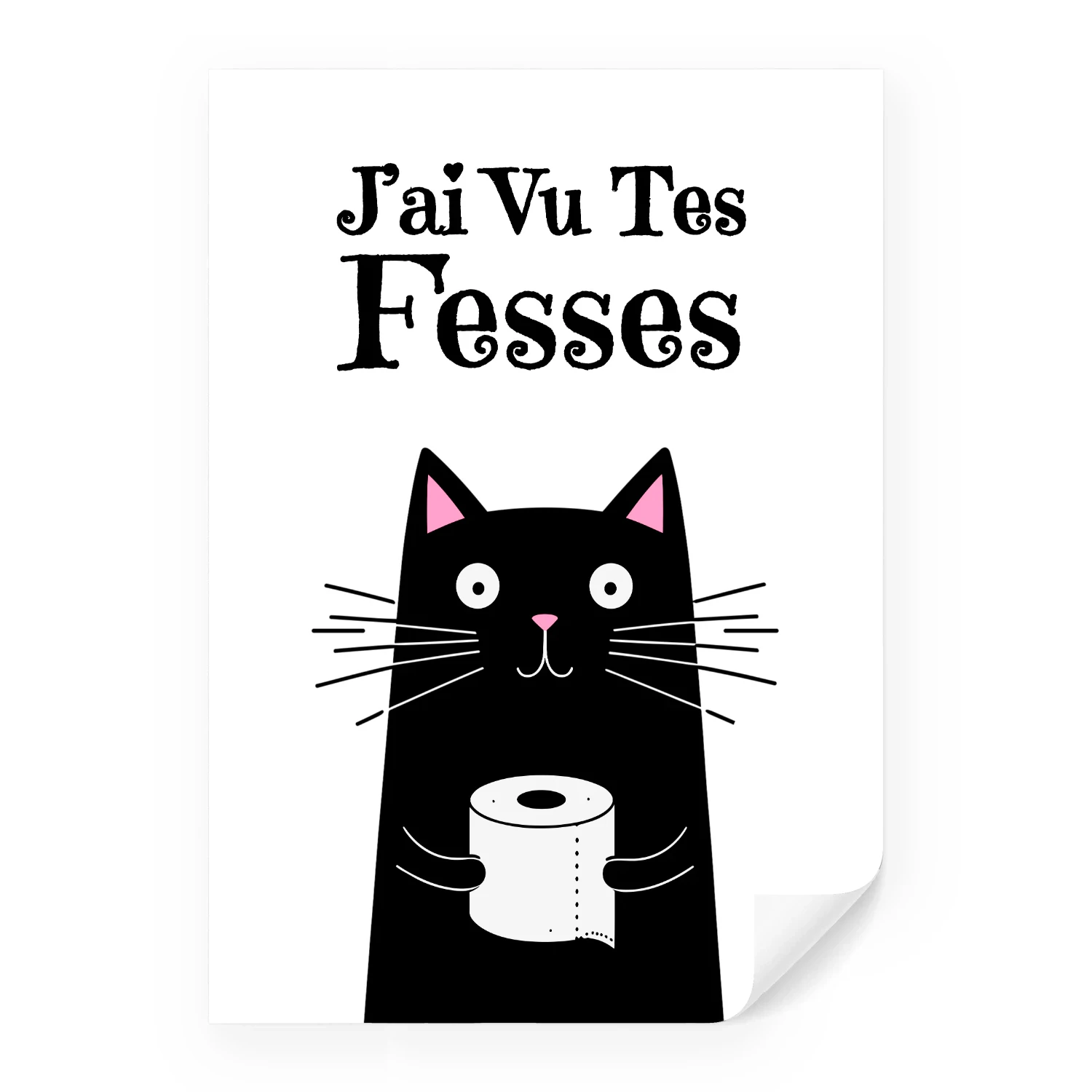 Affiche de salle de bain Chat