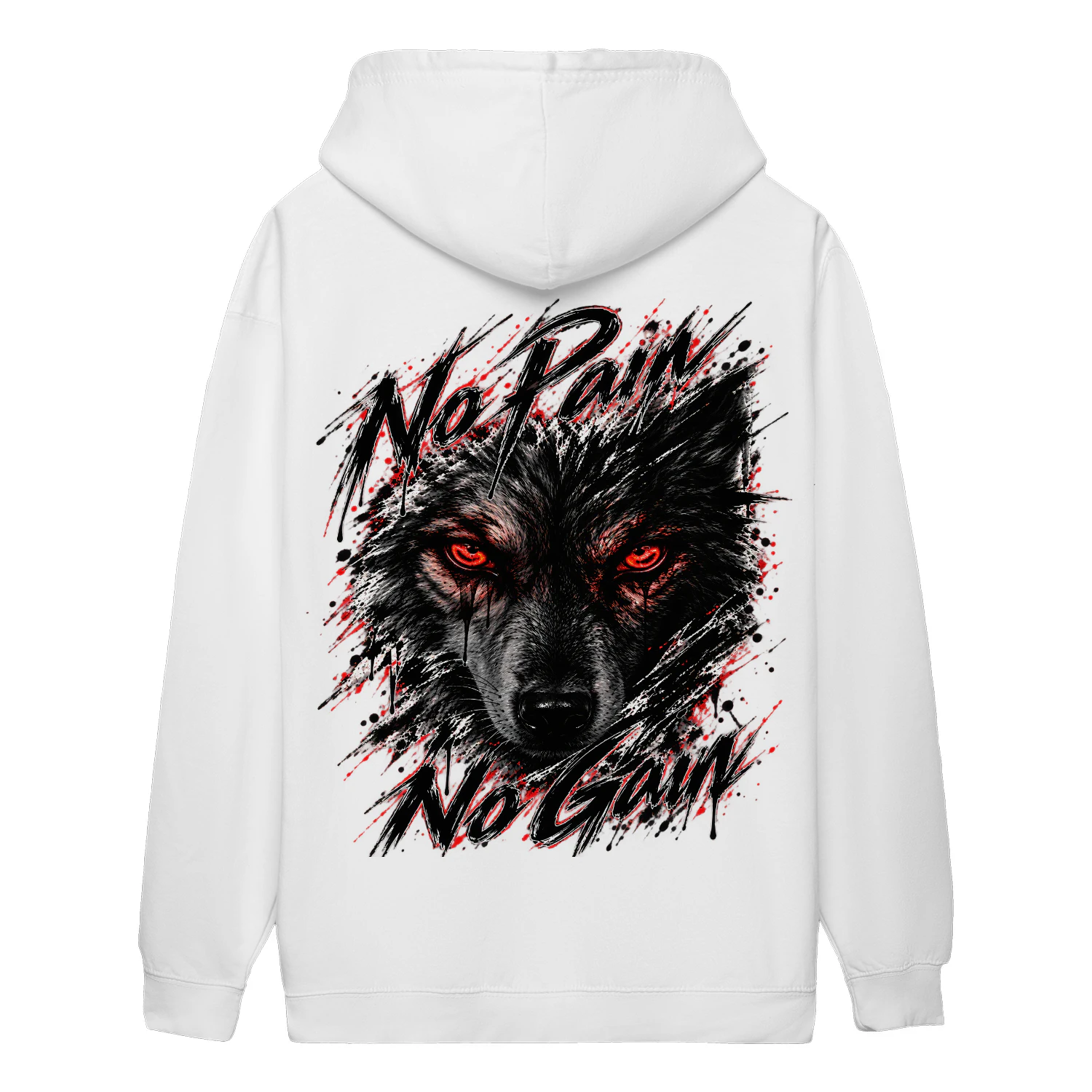 No Pain No Gain Wolf Hoodie