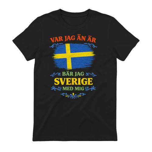 Var jag än är, bär jag Sverige med mig – Svensk flagga i vintagestil