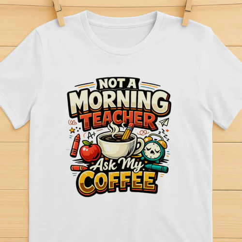 Funny Teacher Coffee Shirt, Not a Morning Teacher T-Shirt, Teacher Gift for Educators