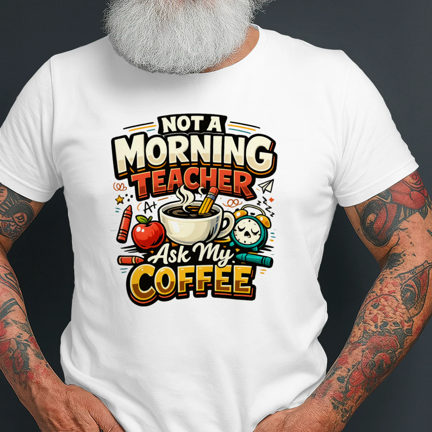 Funny Teacher Coffee Shirt, Not a Morning Teacher T-Shirt, Teacher Gift for Educators