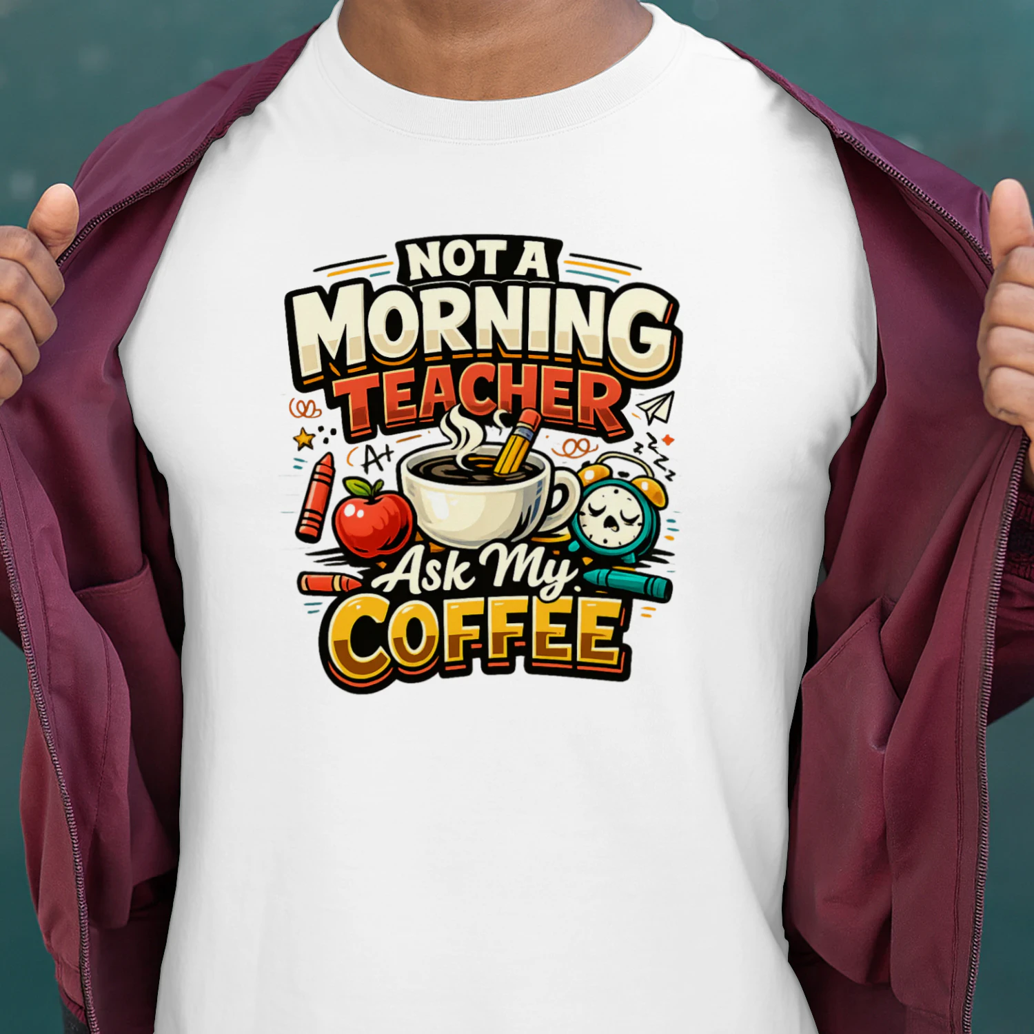 Funny Teacher Coffee Shirt, Not a Morning Teacher T-Shirt, Teacher Gift for Educators