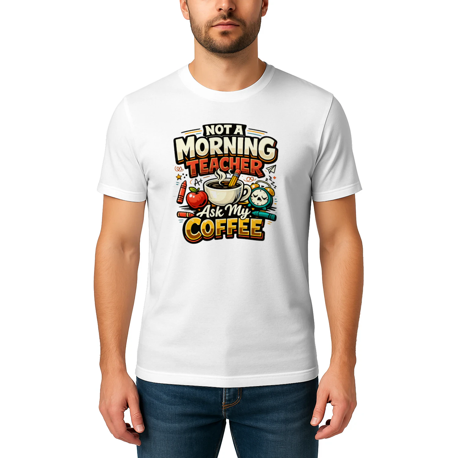 Funny Teacher Coffee Shirt, Not a Morning Teacher T-Shirt, Teacher Gift for Educators