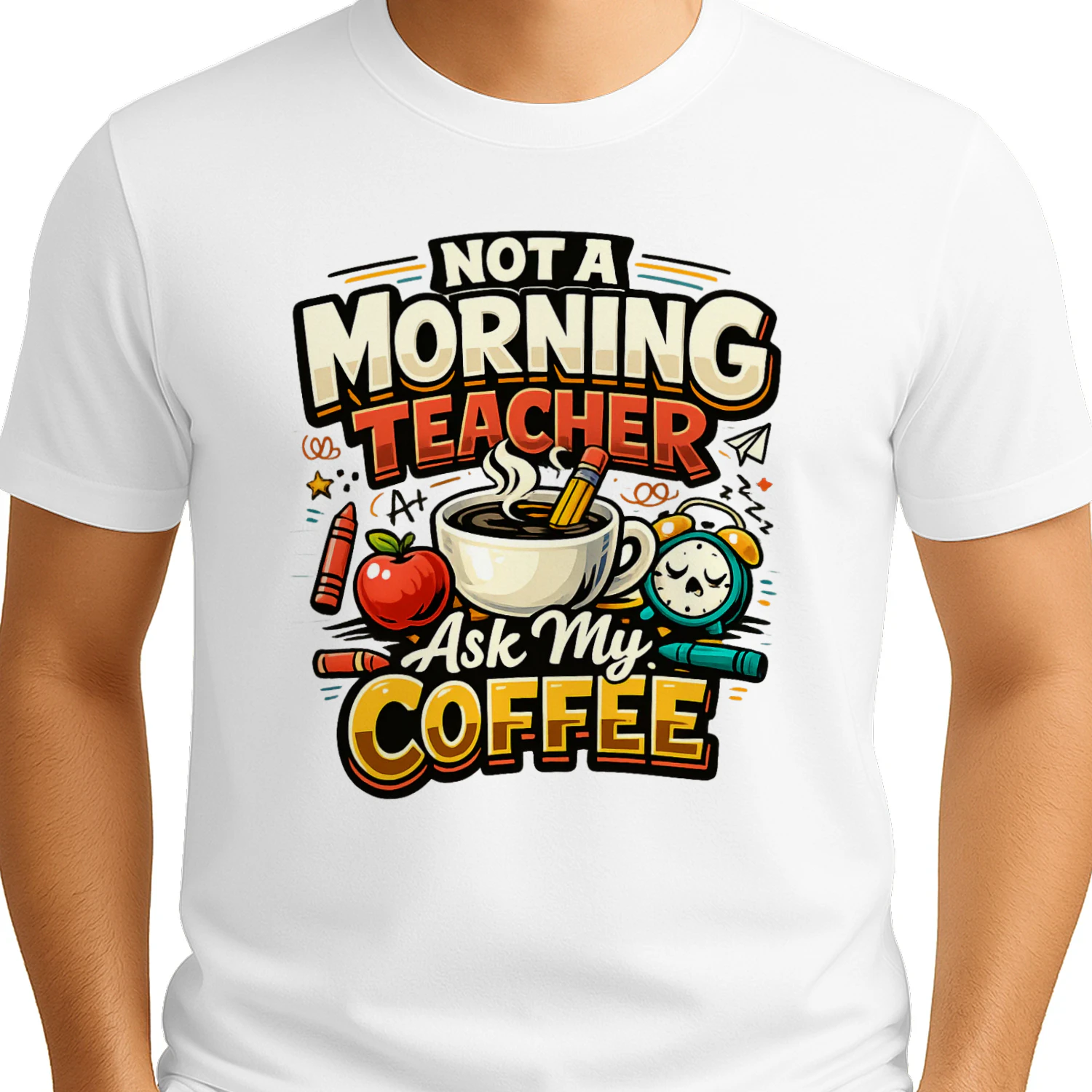 Funny Teacher Coffee Shirt, Not a Morning Teacher T-Shirt, Teacher Gift for Educators