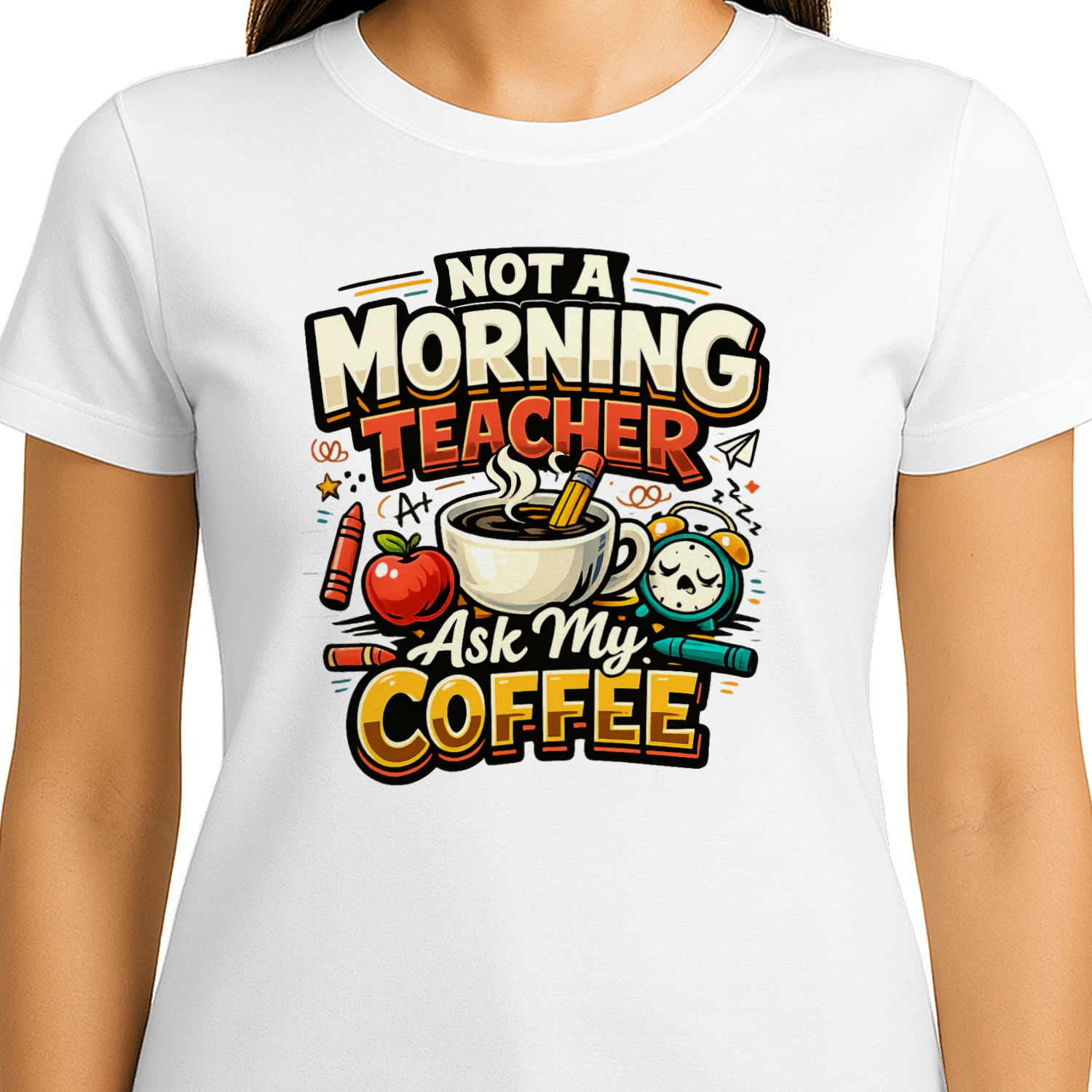 Funny Teacher Coffee Shirt, Not a Morning Teacher T-Shirt, Teacher Gift for Educators