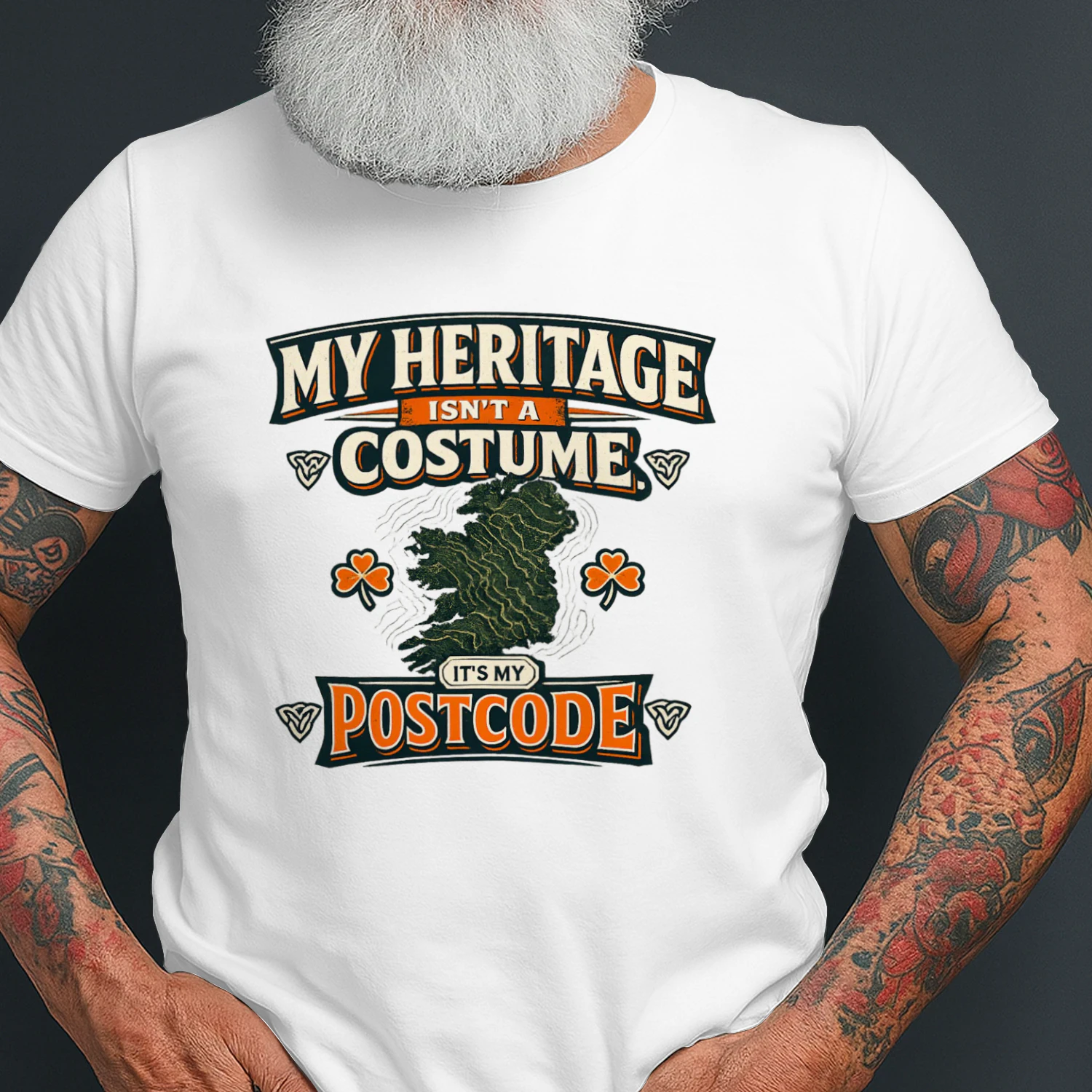 Irish Heritage T-Shirt, My Heritage Isn’t a Costume It’s My Postcode, Ireland Pride Tee