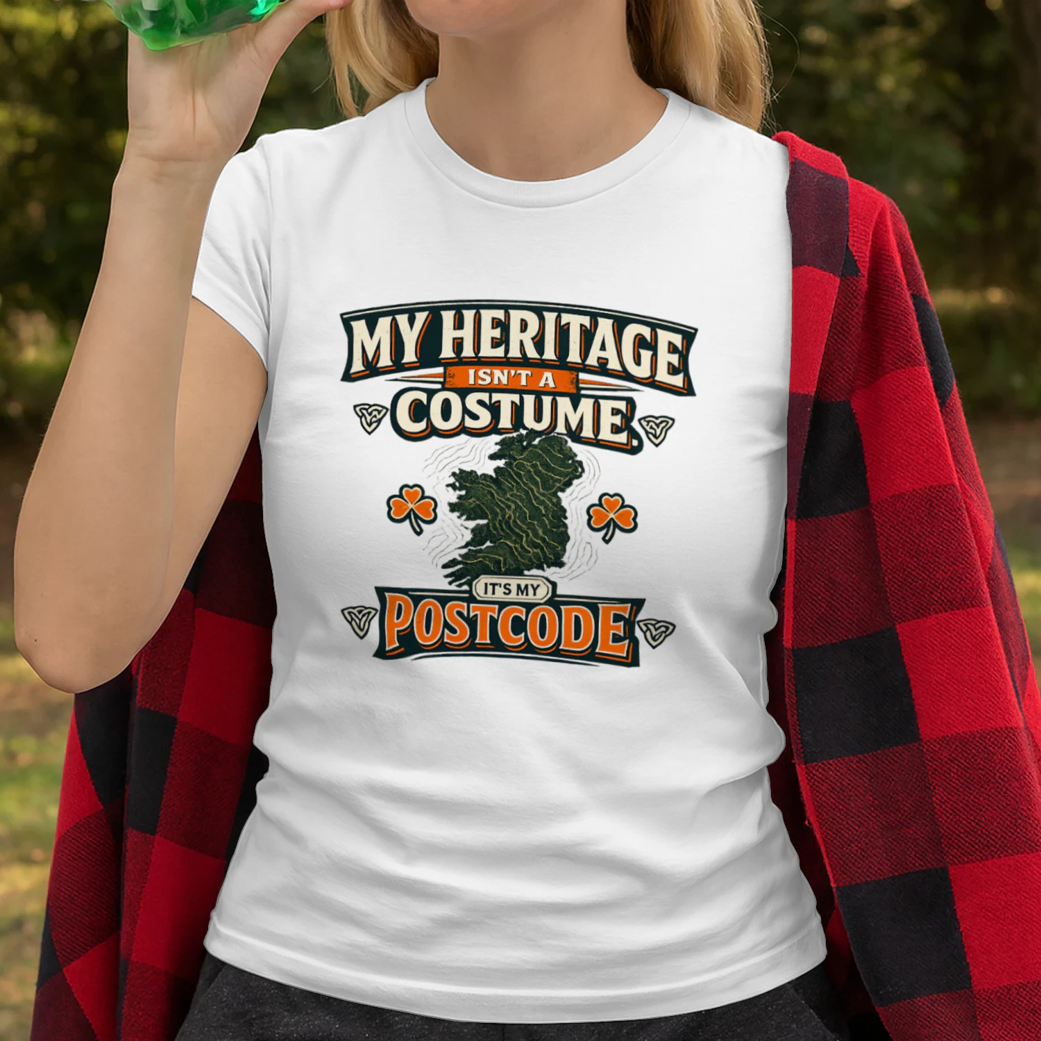 Irish Heritage T-Shirt, My Heritage Isn’t a Costume It’s My Postcode, Ireland Pride Tee