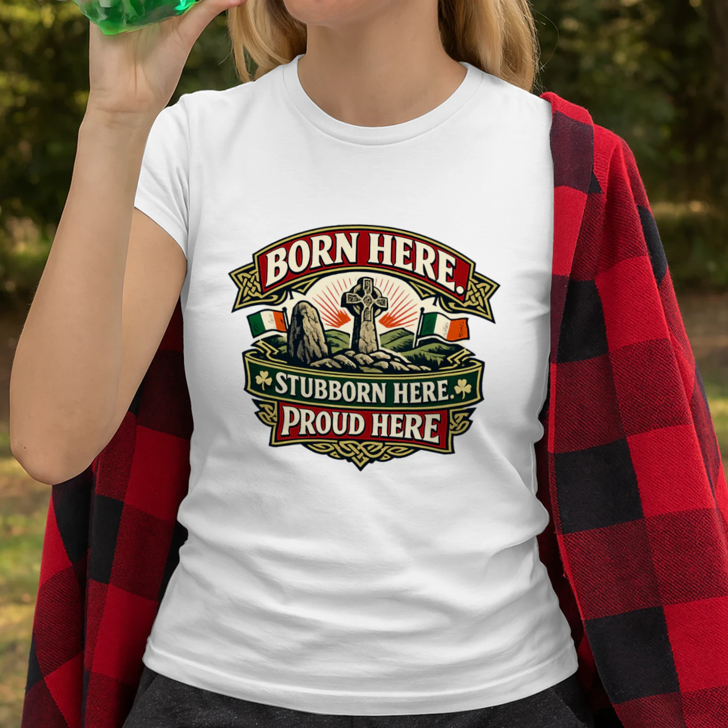 Irish Heritage Shirt, Born Here Stubborn Here Proud Here T-Shirt, Ireland Pride Graphic Tee