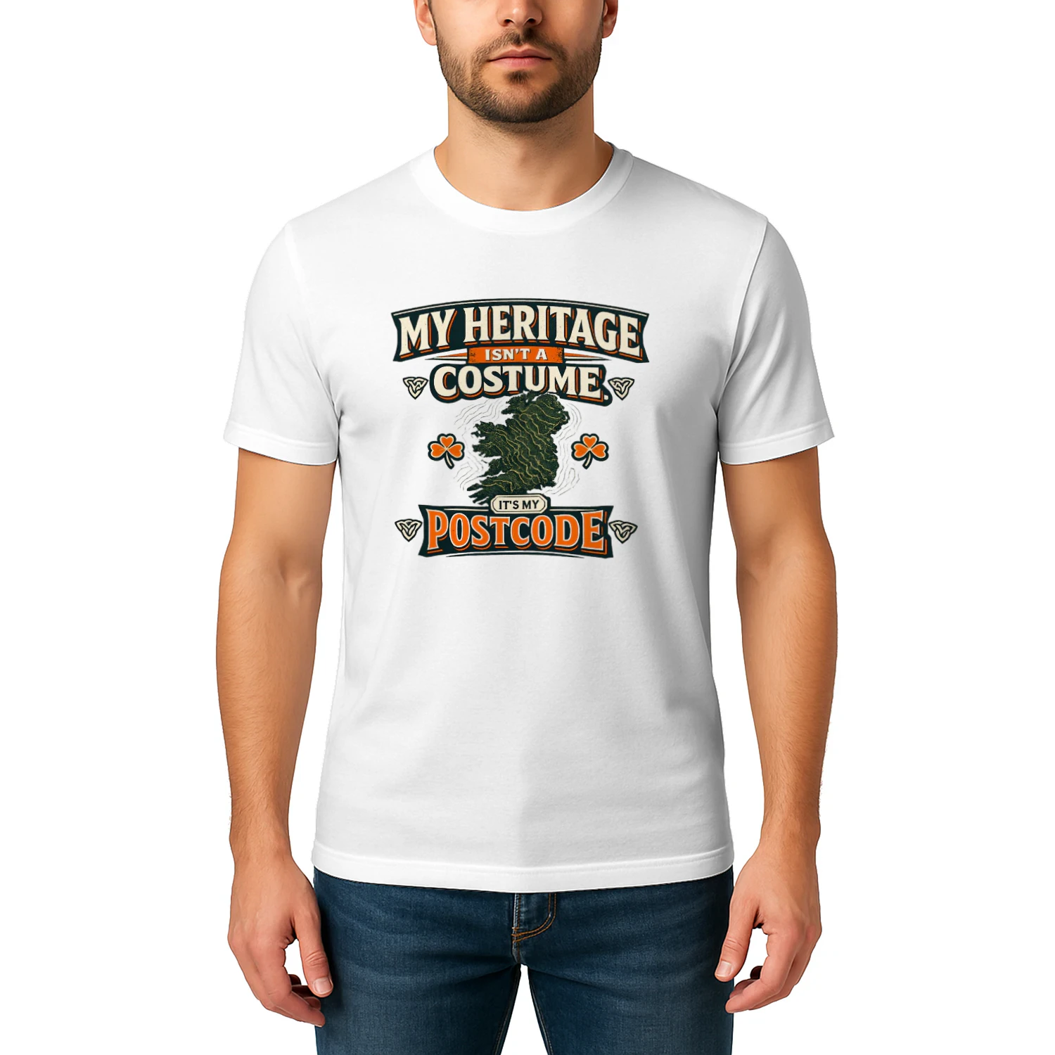 Irish Heritage T-Shirt, My Heritage Isn’t a Costume It’s My Postcode, Ireland Pride Tee