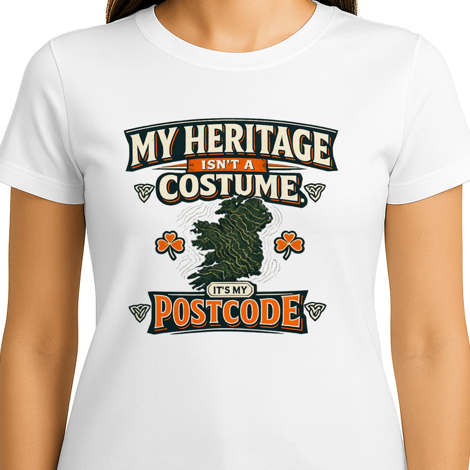 Irish Heritage T-Shirt, My Heritage Isn’t a Costume It’s My Postcode, Ireland Pride Tee