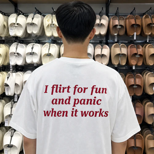 Flirt & Panic Funny Graphic T-Shirt