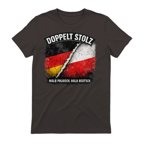 Halb Polnisch Halb Deutsch Stolz T-Shirt - Polen Deutschland Flagge Geschenk