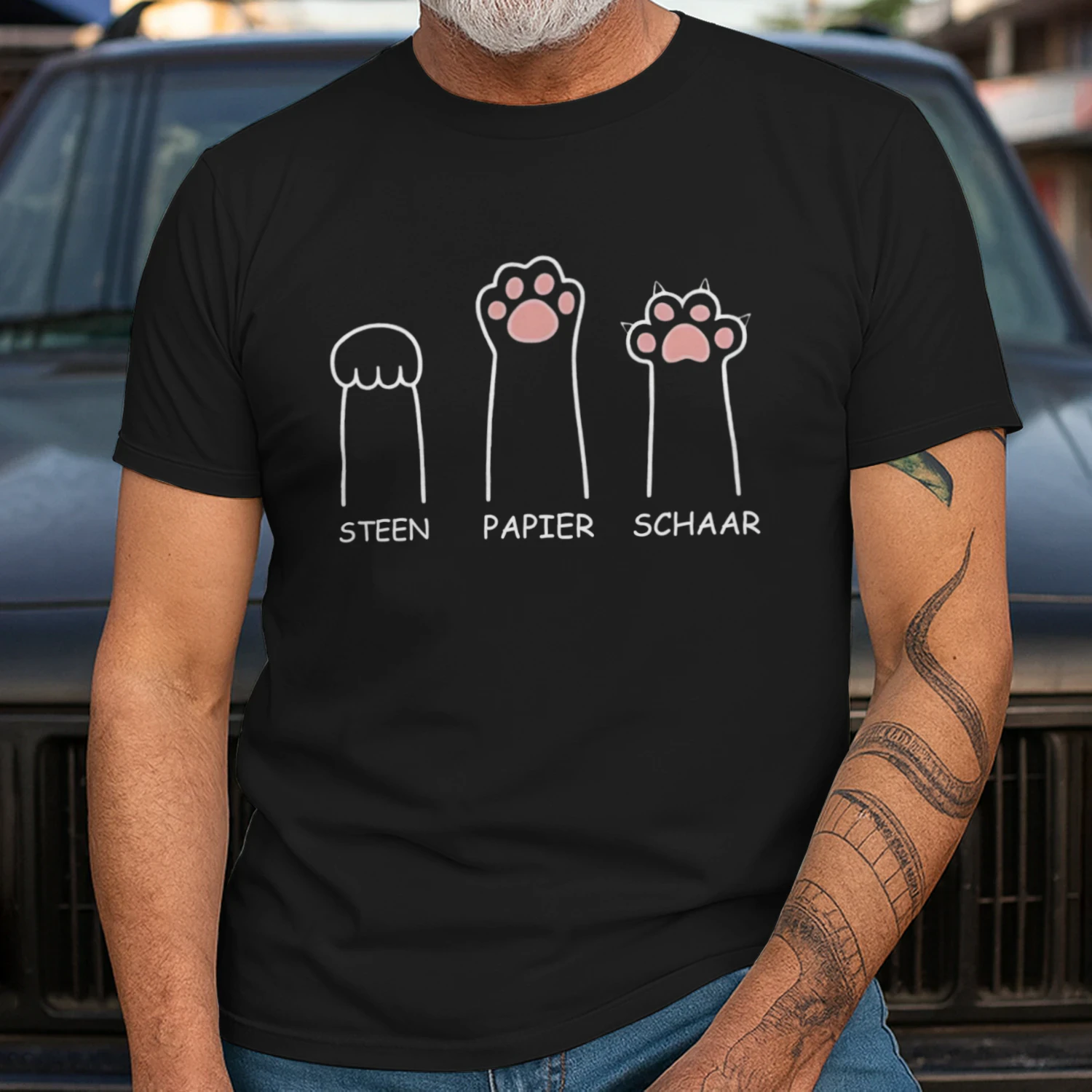 Steen Papier Schaar Kat Poes Grappige Design