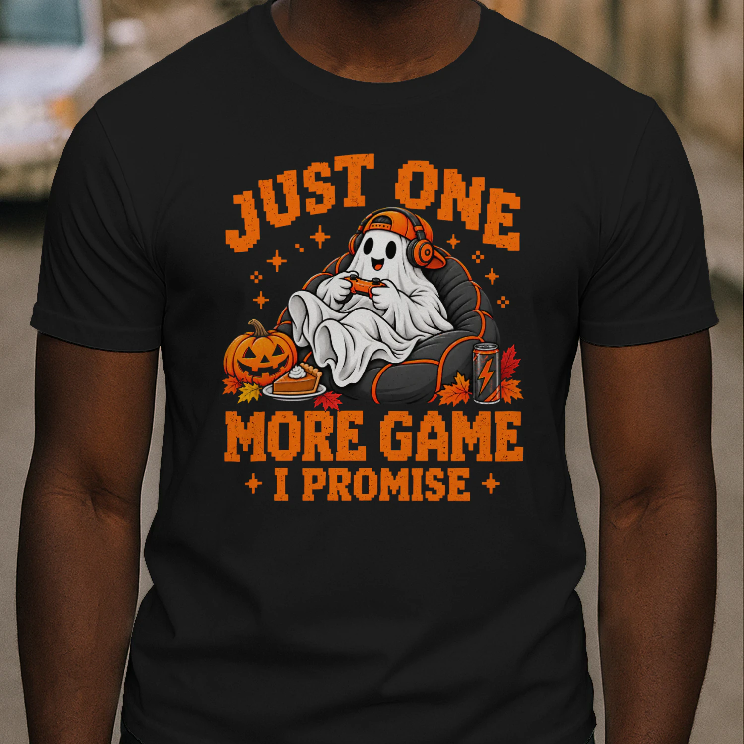 Funny Ghost Gamer T-Shirt – Just One More Game I Promise