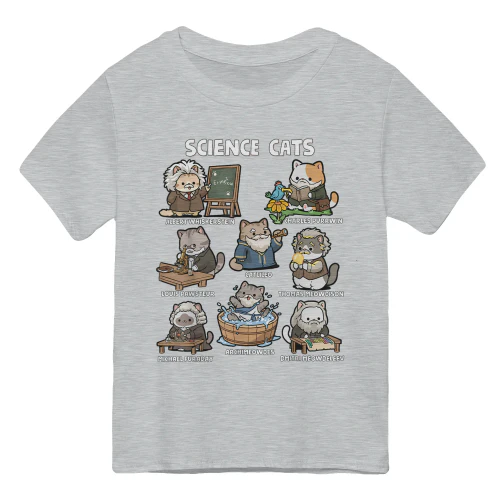 Science Cats Famous Scientists Cartoon Poster