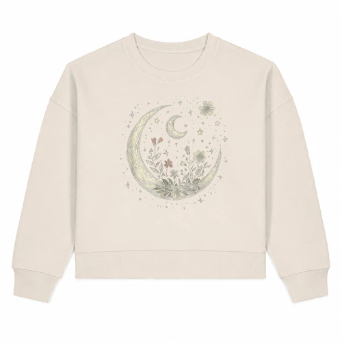 Cottagecore Crescent Moons Wildflowers Celestial