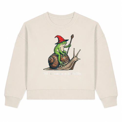 Cottagecore Frog Wizard Riding Snail Off To Cause A Kerfuffle