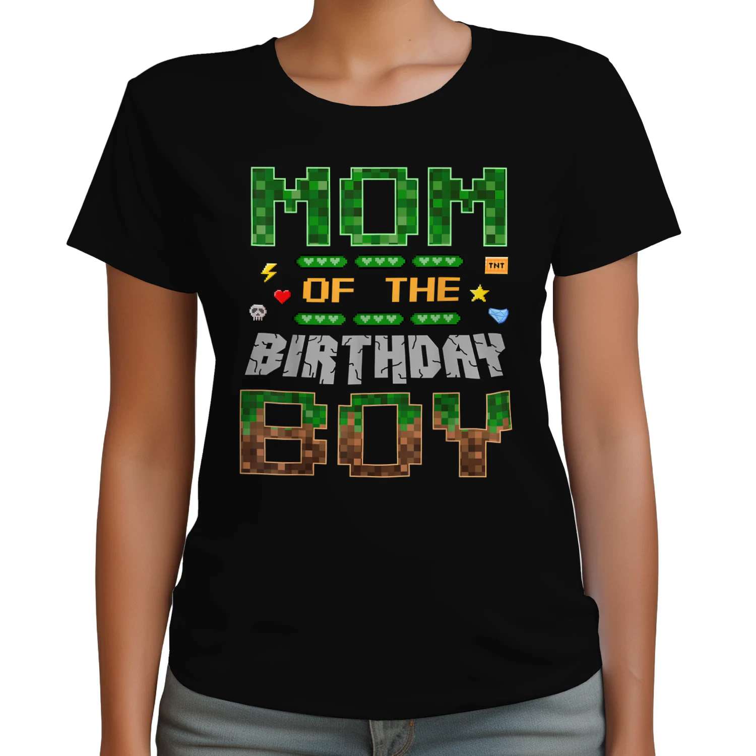 Mom of the Birthday Boy Pixel Gamer Family Love
