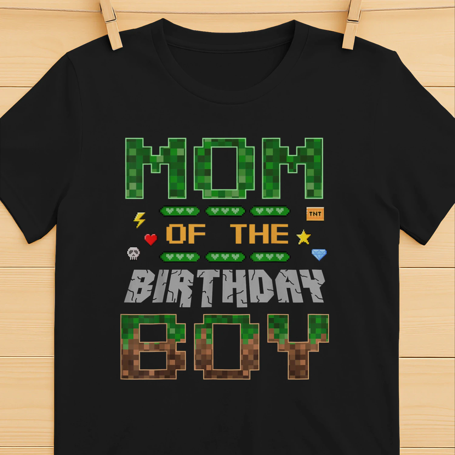 Mom of the Birthday Boy Pixel Gamer Family Love