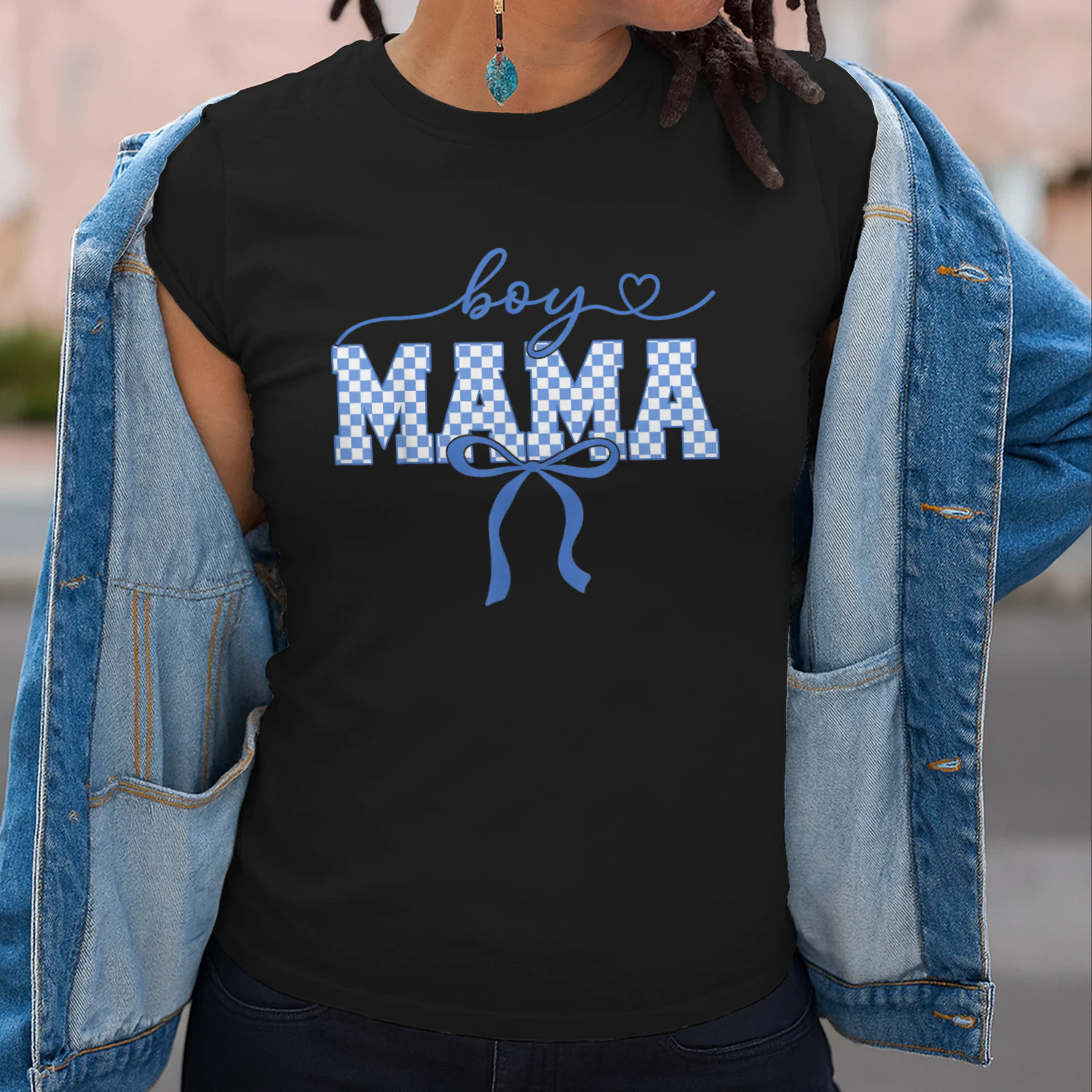 Retro Boy Mama Mother's Day 2026 Checkered Women