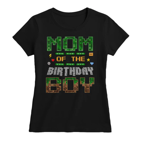Mom of the Birthday Boy Pixel Gamer Family Love